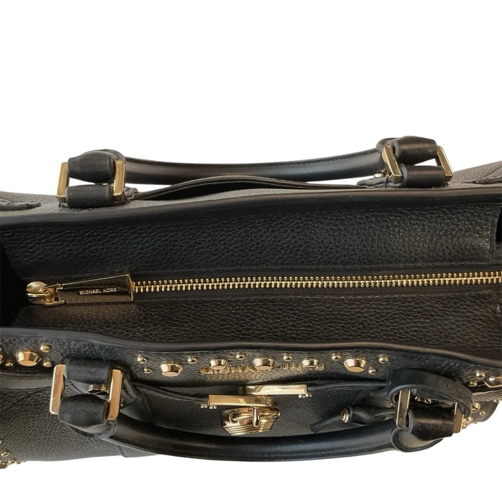 Michael Kors Nouveau Hamilton black leather Satchel, NWT - Picture 5 of 8